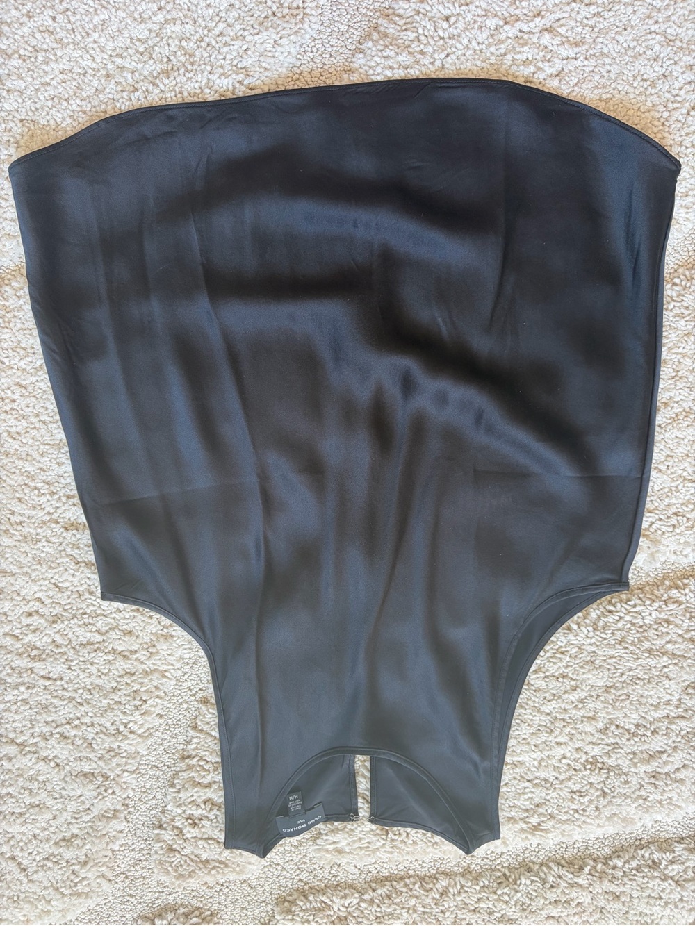 Club Monaco Black Satin Strapless Crop Top